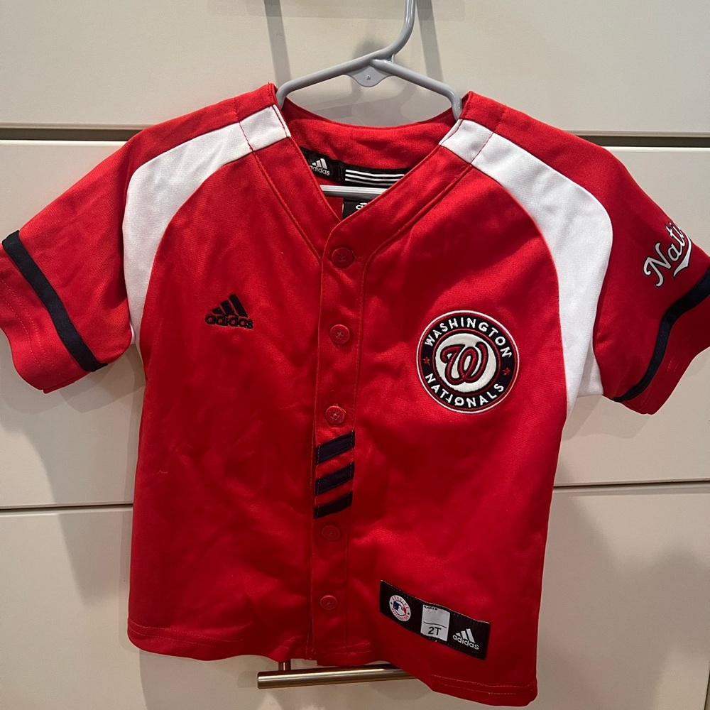 Adidas Kids Red and White Washington Nationals Jersey